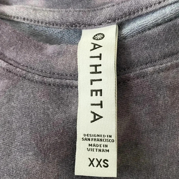 ATHLETA Mindset Sweatshirt Positive‎ Latitudes Tempest Violet Womens Sz XXS - Picture 5 of 7